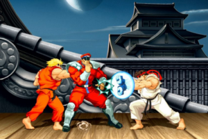 Photo d'une partie du jeux "Street Fighter 2"